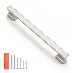KNOBWELL 20 Pack Brushed Nickel Cabinet Pulls 6-3/10in 160mm Hole Center Handles