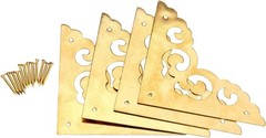 4Pcs Furniture Case Chest Table Cabinet Flat Corners Bracket Protectors Guard