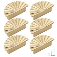 6 Pack Semicircle Sunflower Brushed Gold Cabinet Pulls 2.5 Inch Hole Center