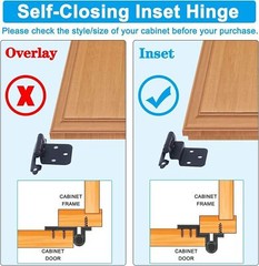 Kitchen Door Cabinet Hinges Self Closing 3/8″ Offset Inset Face Mount Self Close