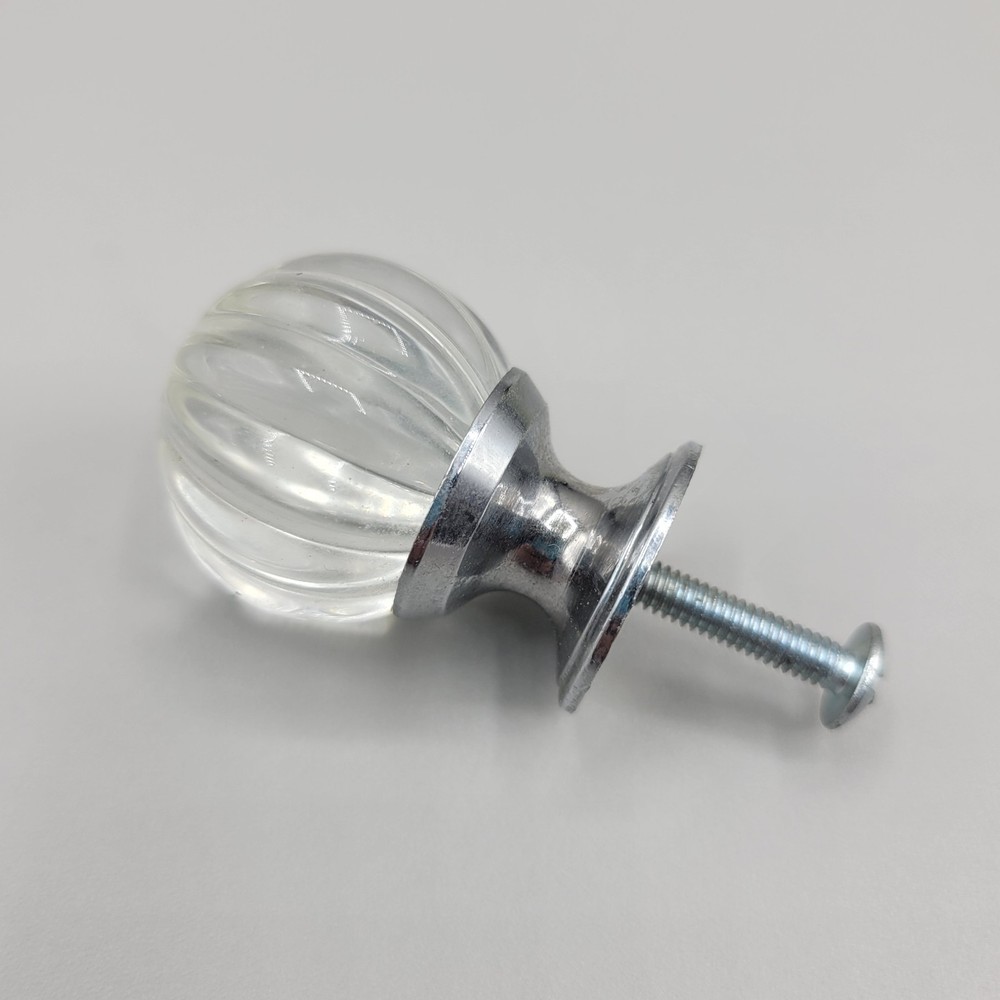 1 Drawer Pumpkin Shape Handle Knob Crystal Glass Pull DIY Cabinet Furniture