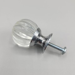 1 Drawer Pumpkin Shape Handle Knob Crystal Glass Pull DIY Cabinet Furniture