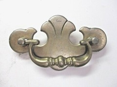 Taiwan Drop Bail Pull Handle 1970 Satin Nickel Dresser Drawer 3-3/4″ Centers Vtg