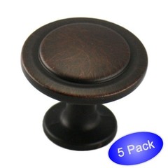 5 Pack – Cosmas Cabinet Hardware Oil Rubbed Bronze Round Cabinet Knobs 5560ORB