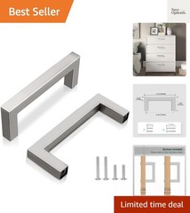 3″ Brushed Nickel Stainless Steel Cabinet Handles 10 Pack – Modern Kitchen Dr…