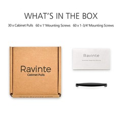 Ravinte 30 Pack 5 Inch Matte Black Cabinet Pulls Kitchen Hardware