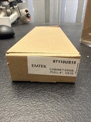 Emtek 87110US15 Satin Nickel Cabinet Pull, 4″ Modern Edge, Contemporary Collecti