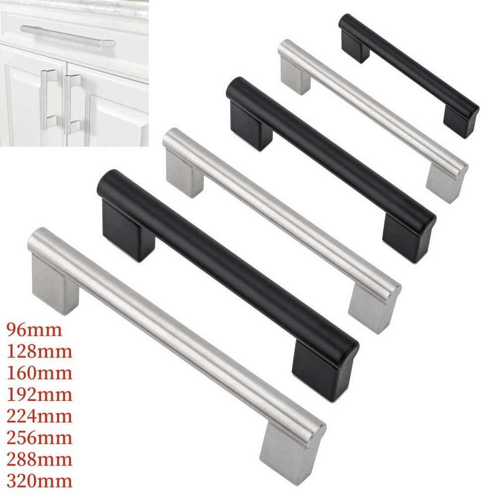 Stainless Steel T bar Kitchen Cabinet Door Handles Cupboard Drawer Pulls Knobs
