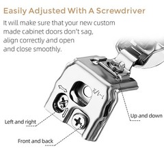 10 Pack 5 Pairs 1-1/2 inch Overlay Soft Close Hinges for Kitchen Cabinet Hinges