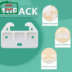 Litoexpe 10 Pieces White Plastic Drawer Guides Rear Drawer Replacement Guides