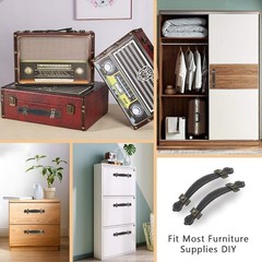 Durable 6.3″ Leather Furniture Pull Handles – Antique Black for Versatile Use
