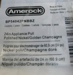Amerock BP54042PNBBZ 24″ Bar Appliance Pull, Polished Nickel / Golden Champagne