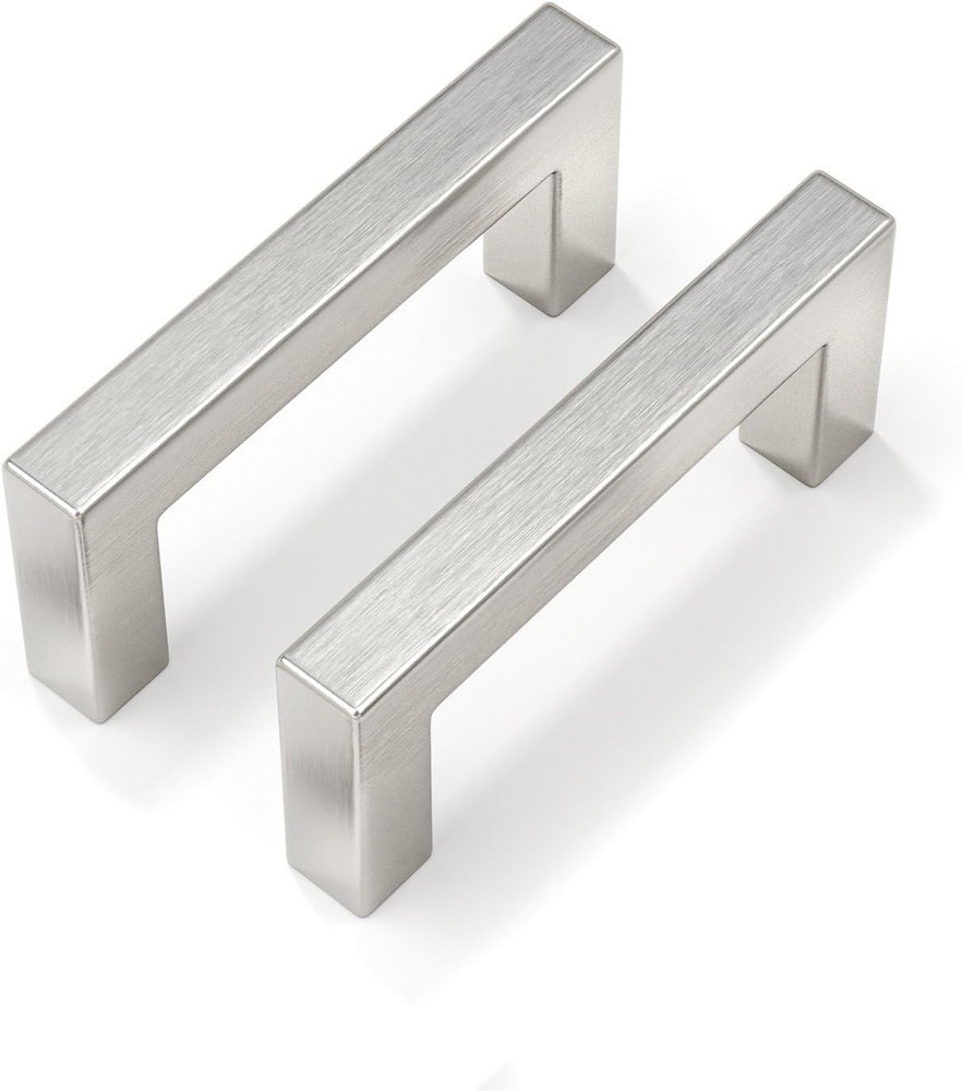 30 Pack 5 Inch Brushed Nickel Cabinet Pulls Square Drawer Handles Silver Kitchen