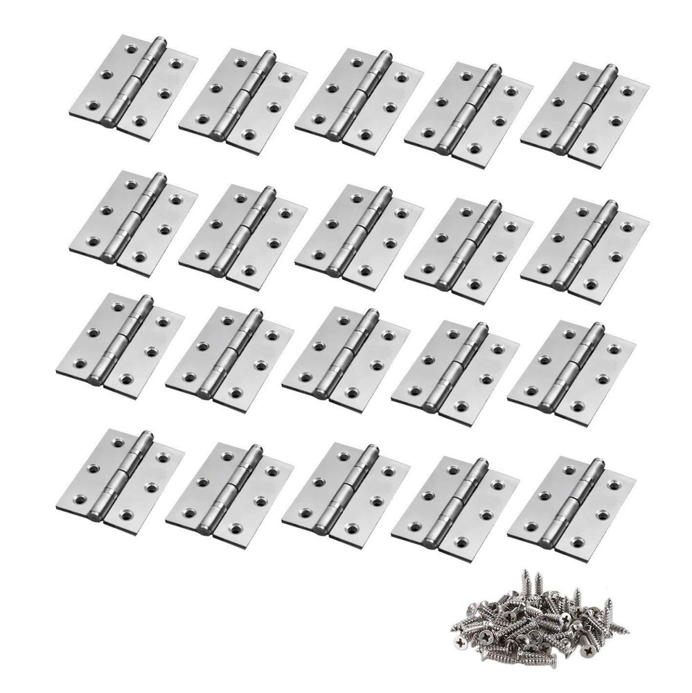 40Pcs 1.7inch Folding Butt Hinges Cabinet Cupboard Closet Door Home Furniture…