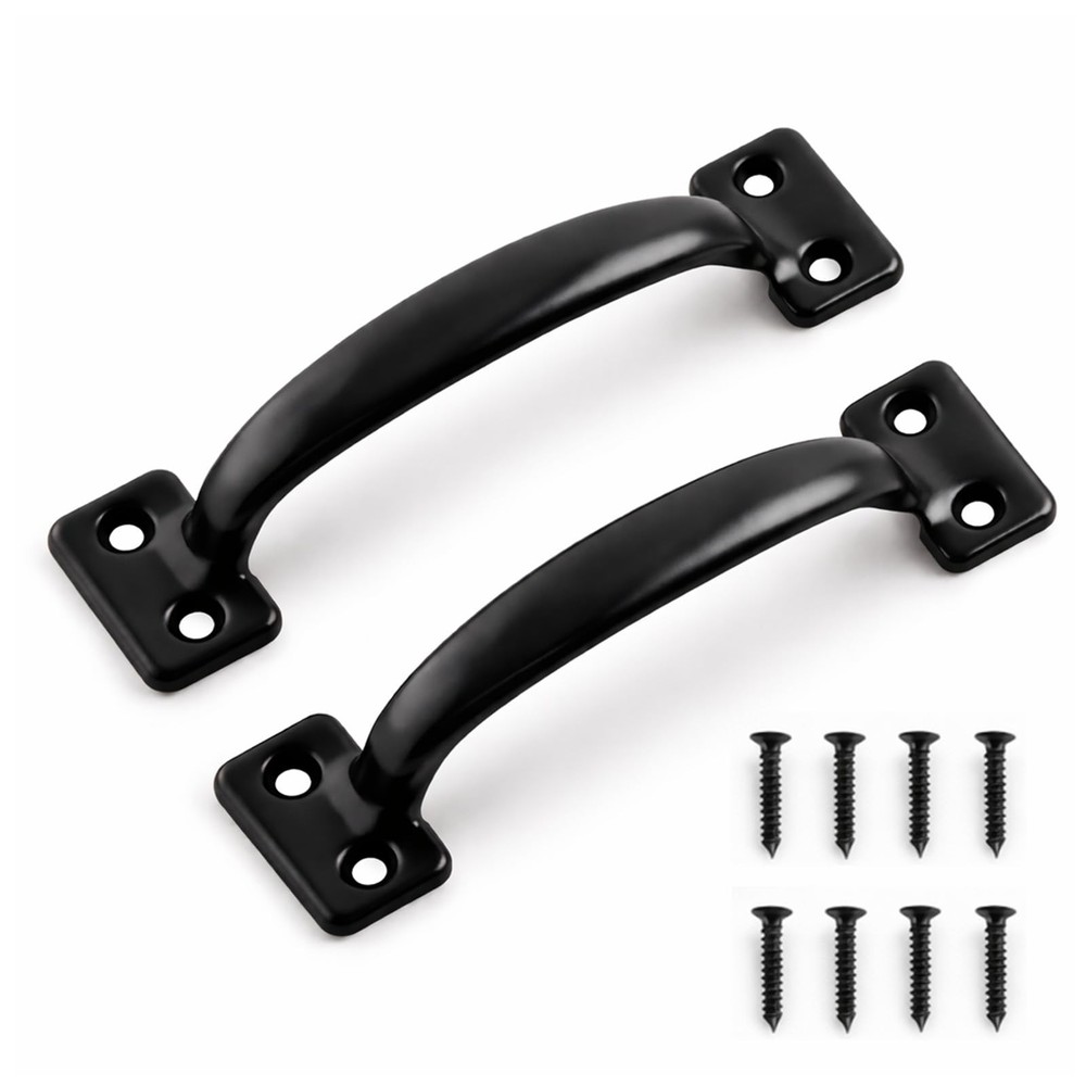 IEORAIL 2 Pack Gate Pull Door Handle, 5-3/4 Inch Black Zinc Alloy Heavy Duty …
