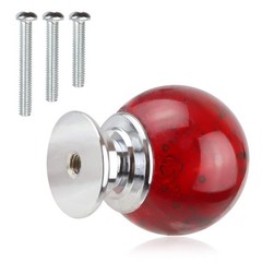 12 PCS Crystal Cabinet Knobs Round Glass Bubbles Knobs Smooth Drawer Pulls Ha…