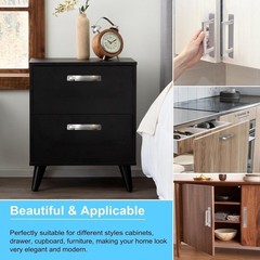 Durable Square Self-Adhesive Handles – 6” Stainless Steel Easy Install, 2 Pack