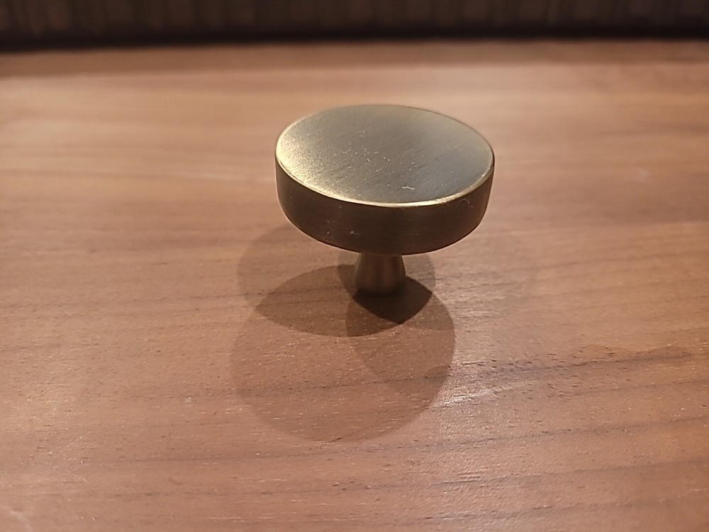 Colonial Bronze Company Round Cabinet Knobs– Antique Brushed Brass Finish