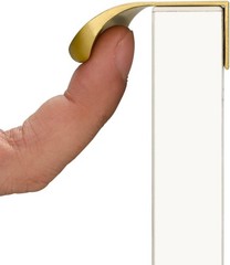 10 Pack 5 Inch Matte Gold Finger Pulls Cabinet Edge Pulls Brushed Brass Drawe…