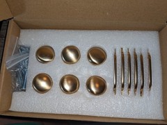 6 Pack Champagne Bronze Zinc Alloy Cabinet Knobs with Backplate – Single Hole