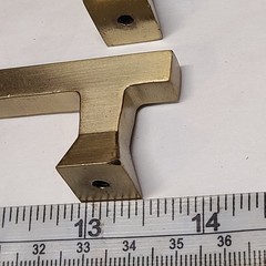 Lot of (8) Gold Square Brushed Satin Brass Cabinet Handles Pulls with (4) Knobs