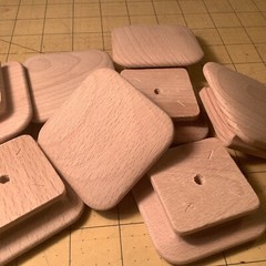 6 NEW UNFINISHED 2-1/2” SQUARE WOOD CABINET KNOBS INV-BX39