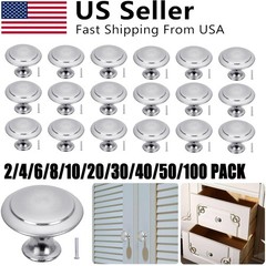 5-100x Door Knobs Steel Cabinet Pulls Cupboard Dresser Drawer Kitchen Handles