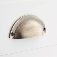 Signature Hardware Rustic Style Brass Traditional Cup Pull Antique Brass