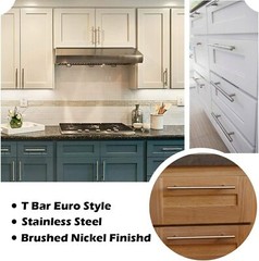 50PACK 2″- 16″ Brushed Nickel Cabinet Pulls Stainless Steel Drawer T Bar Handles
