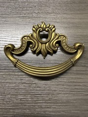 Vintage Keeler 6” Ornate Decorative Solid Brass Drop Handle Drawer Pull (65)