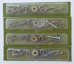 4 Vintage Sears Cabinet Drawer Back Plates Antique English #9-56897 NOS