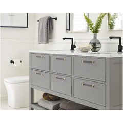 AMEROCK 4-Pack Overton 6-5/16 in. Black Chrome/Brushed Gold Cabinet Pull, 160 mm