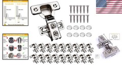 20 Pack Stainless Steel Soft Close Cabinet Hinges – 100° Angle for Modern Cab…