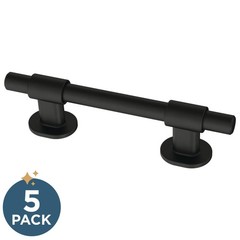 Matte Black Cabinet Pulls 1 3 8 To 4 Center 5 Pack Adjustable Hardware