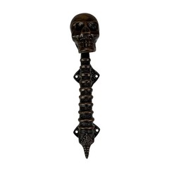 Spine Door Handle Gothic Cast Iron Aged Bronze 9in Decorative Pull