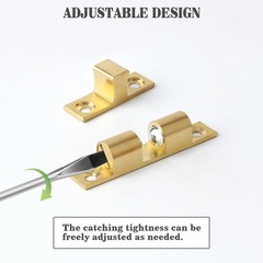 Alise Brass Double Roller Catch Cabinet Latches Door Catch 67mm,Gold,4Pcs