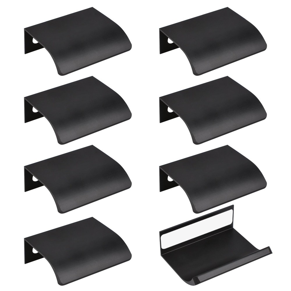 8 Pack Finger Edge Pull Self-Stick Instant Cabinet Drawer Pulls Modern Style