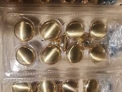 40 Brushed Gold metal Cabinet Drawer Door Furniture Knobs 1-1/4” Dia. #853-1