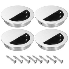 4Pcs Recessed Door Handles 2.75 inch Dia Round Hidden Concealed Door Pull