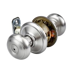 Schlage Georgian Knob Bed and Bath Lock in Satin Stainless Nickel