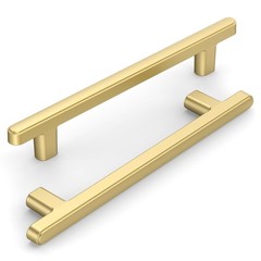 10 Pack 5 Inch 128mm Kitchen Cabinet Handles Brushed Gold Pulls Hardware