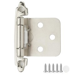 50 Pack 25 Pair Brushed Nickel Cabinet Hinges 1/2 inch Overlay Kitchen Cabin…