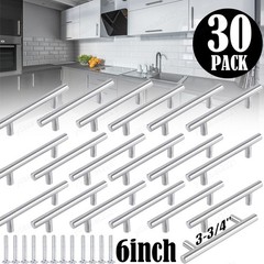 30Pack Brushed Nickel Kitchen Cabinet Pulls Stainless Steel Drawer T Bar Handles