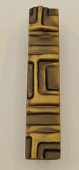DuVerre Grooved Antique Brass Decorative Cabinet Bar Pulls, Lot Of 4