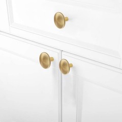 6pack 1.65 inch Round Gold Cabinet knobs Large Brushed Oversize Pulls for Dra…