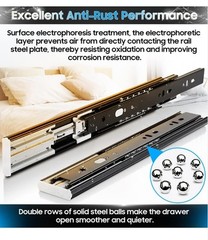 Ball Bearing Metal Rails Track Guide Glides Runner Heavy Duty 100 Po. 18 In 10pc