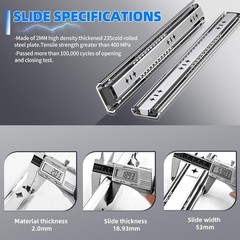 260 Lbs Heavy Duty Drawer Slides 1 Pair 8 10 12 14 16 18 20 24 26 30 32 40 In…