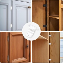 50 Pack 25 Pairs 3/8″ Inset Cabinet Door Hinges – 50 Pack, 3/8 White