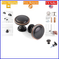 Oil Rubbed Bronze Round Cabinet Knobs 1.25 Inch Pack of 10 for Kitchen & Dresser