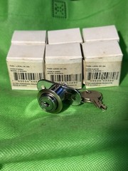 Six (6) PUSH BUTTON LOCKS Chrome Plated Keyed Alike, Sliding Doors Cabinets Etc